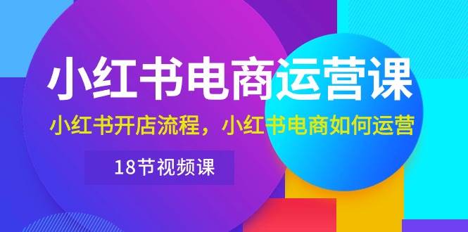 小红书·电商运营课：小红书开店流程，小红书电商如何运营（18节视频课）-项目网资源站