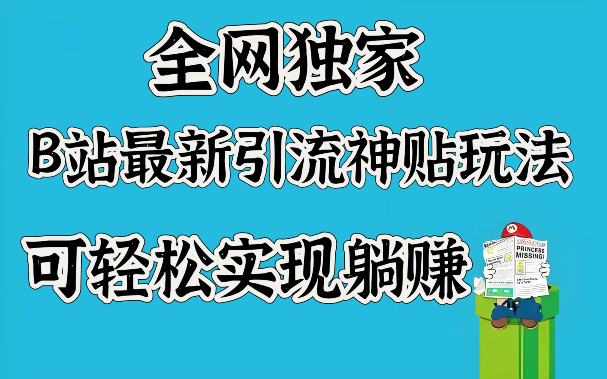 全网独家，B站最新引流神贴玩法，可轻松实现躺赚-项目网资源站