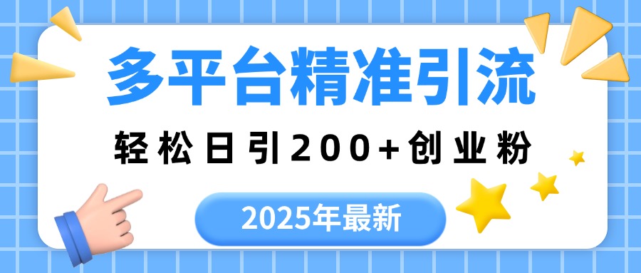 2025年最新多平台精准引流，轻松日引200+-项目网资源站
