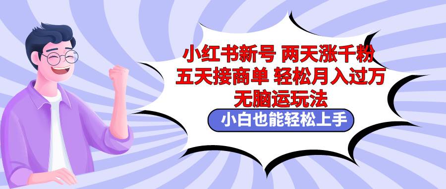 小红书新号两天涨千粉五天接商单轻松月入过万 无脑搬运玩法 小白也能轻…-项目网资源站