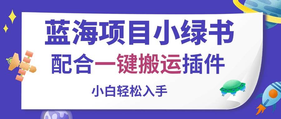 蓝海项目小绿书，配合一键搬运插件，小白轻松入手-项目网资源站