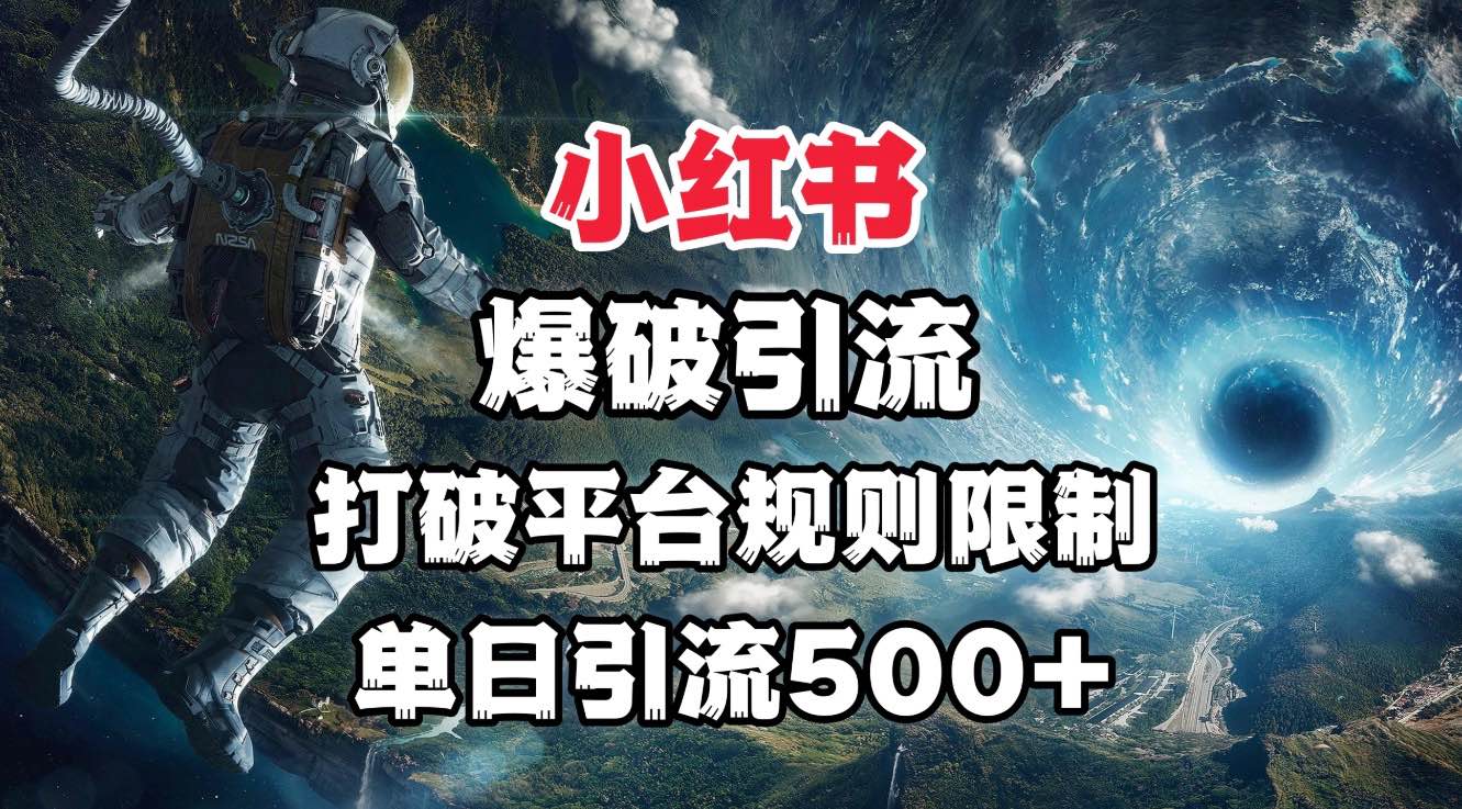 小红书爆破引流，打破平台的规则限制，单日引流500+精准粉-项目网资源站