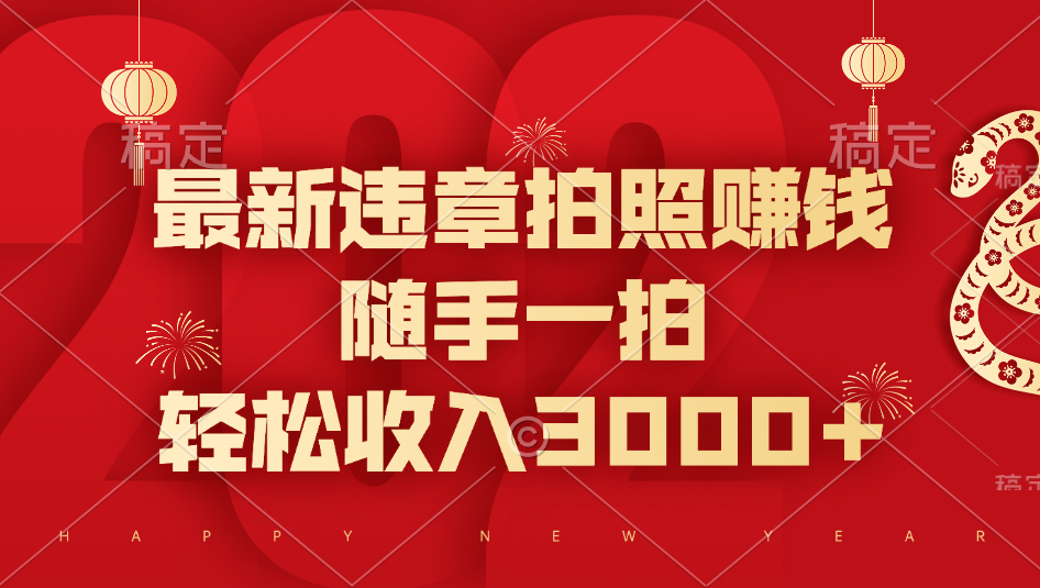 最新违章拍照赚钱，随手一拍，轻松收入3000+-项目网资源站