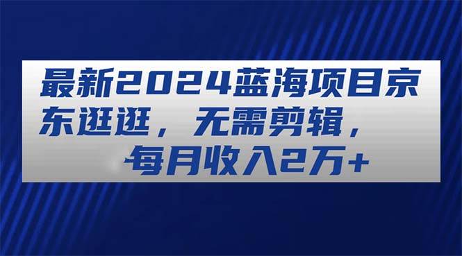 最新2024蓝海项目京东逛逛，无需剪辑，每月收入2万+-项目网资源站