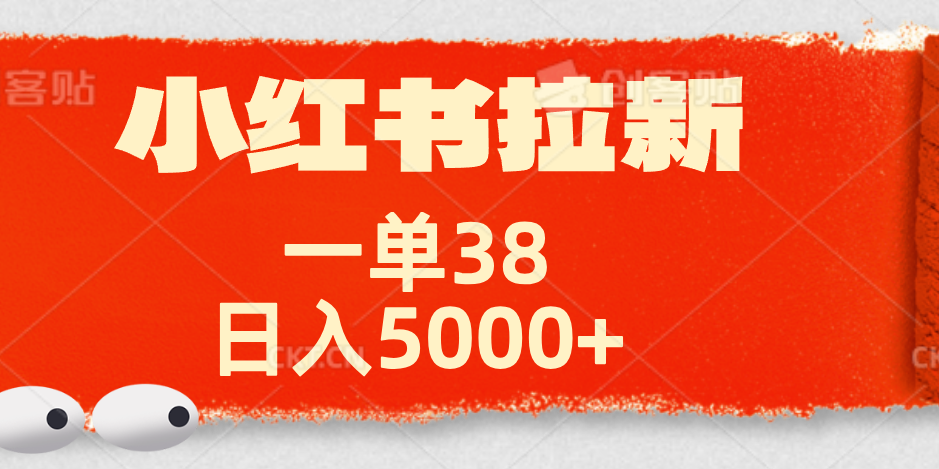 小红书拉新项目，一单38元！日入5000+【揭秘】-项目网资源站