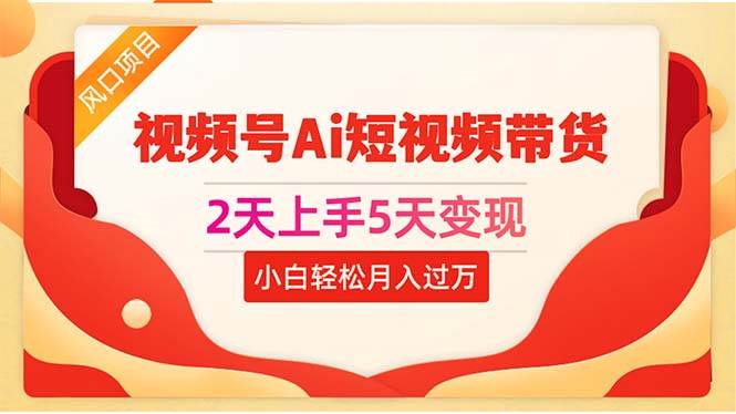 2天上手5天变现视频号Ai短视频带货0粉丝0基础小白轻松月入过万-项目网资源站