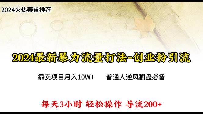 2024年最新暴力流量打法，每日导入300+，靠卖项目月入10W+-项目网资源站