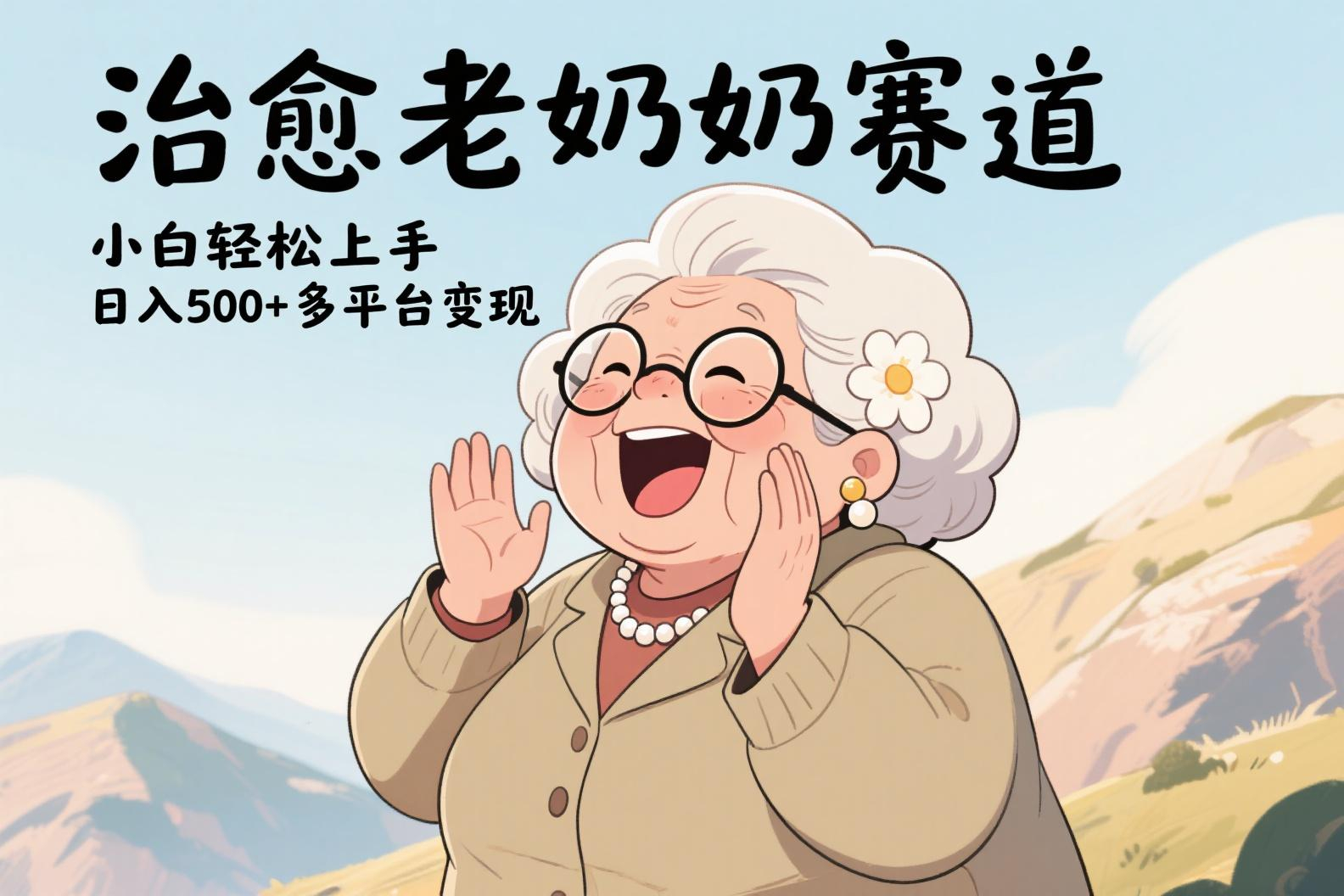 视频号治愈老奶奶赛道，小白轻松上手，日入500+多平台变现-项目网资源站