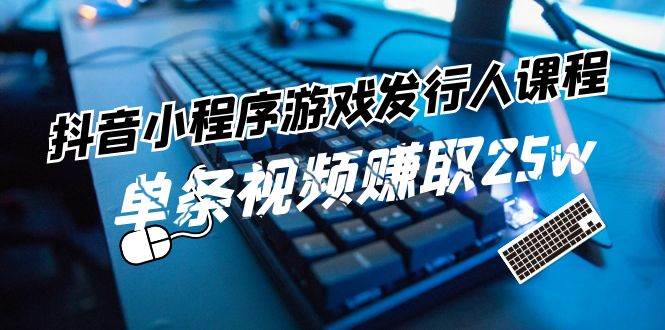 抖音小程序-游戏发行人课程：带你玩转游戏任务变现，单条视频赚取25w-项目网资源站