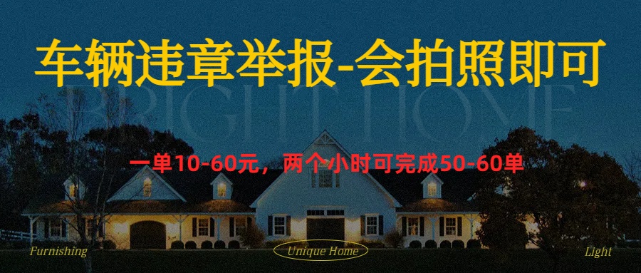 车辆违章举报得奖励-项目网资源站