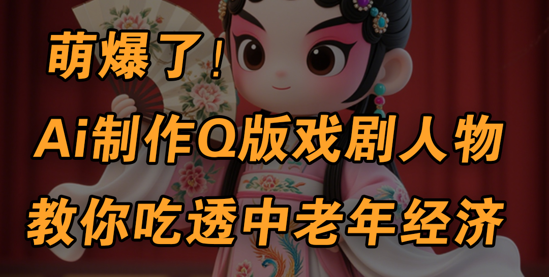 用Ai制作Q版戏剧人物，手把手教你吃透中老年经济，5分钟一个成品，多渠道变现-项目网资源站