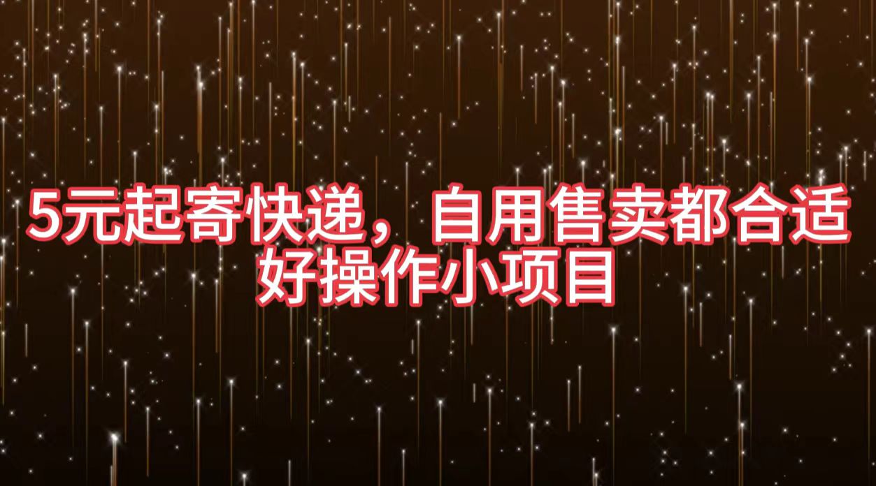 5元起寄快递，自用售卖都合适，好操作小项目-项目网资源站