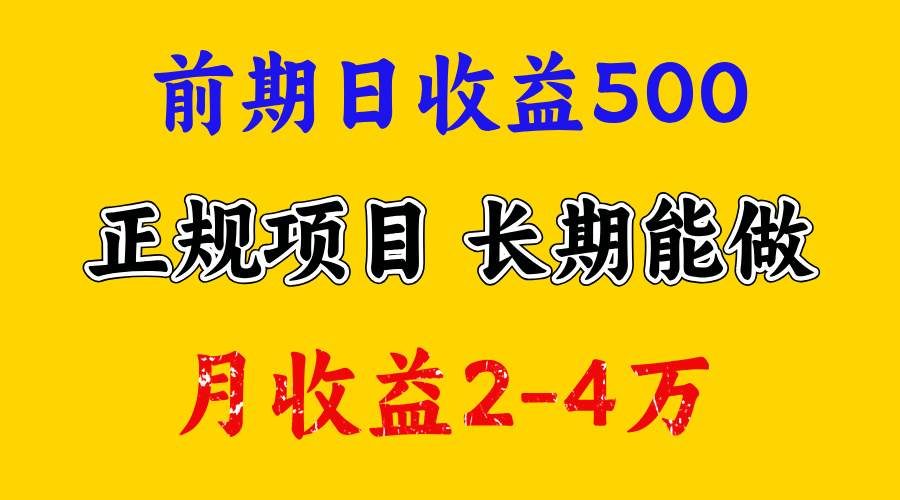 一天收益500+，上手熟悉后赚的更多，事是做出来的，任何项目只要用心，必有结果-项目网资源站