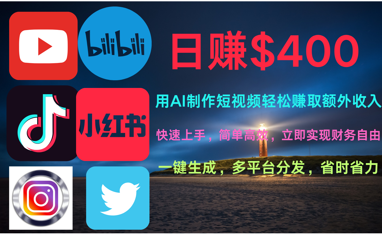 玩转全网视频平台，创造视频就能轻松赚取每天400美金-项目网资源站