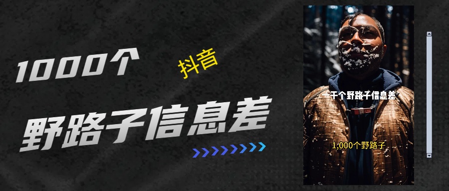 抖音一千个野路子信息差最新玩法教程引流＋变现的玩法具体拆解-项目网资源站