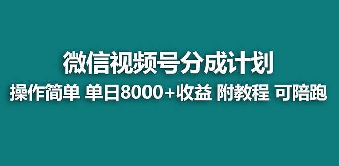【蓝海项目】视频号分成计划最新玩法，单天收益8000+，附玩法教程，24年…-项目网资源站