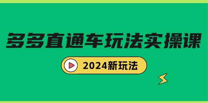 多多直通车玩法实战课，2024新玩法（7节课）-项目网资源站