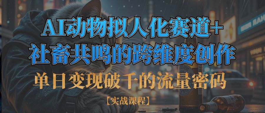 单日变现破千的流量密码,AI动物拟人化赛道+社畜共鸣的跨维度创作-项目网资源站