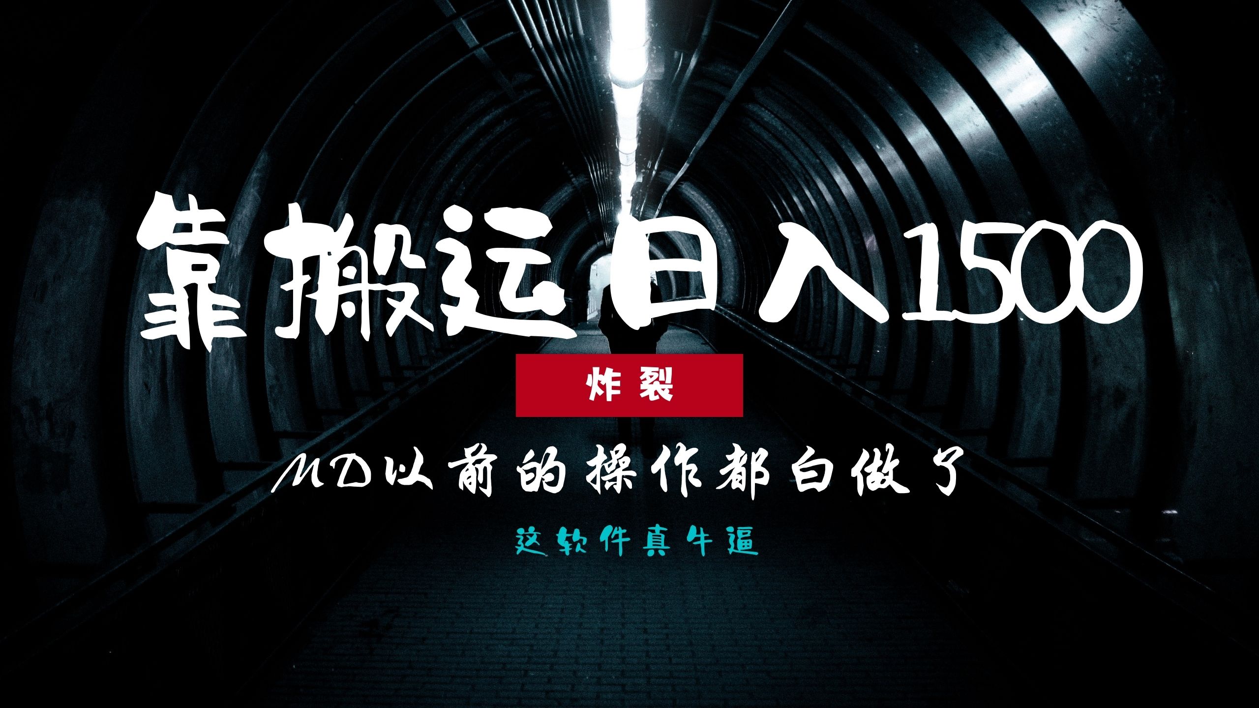 炸裂！0基础搬运也能批量日赚1500+，以前的操作都白做了！-项目网资源站