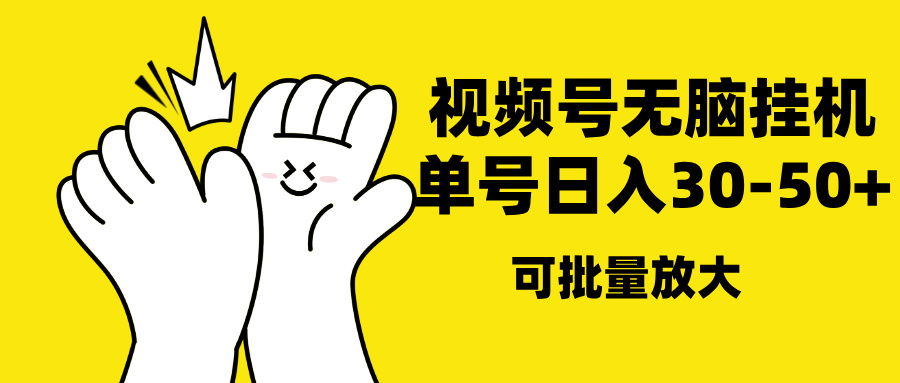 视频号无脑挂机，单号30-50+，可批量放大-项目网资源站