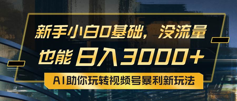 小白0基础，没流量也能日入3000+：AI助你玩转视频号暴利新玩法-项目网资源站