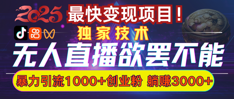 欲罢不能的无人直播引流，超暴力日引流1000+高质量精准创业粉-项目网资源站