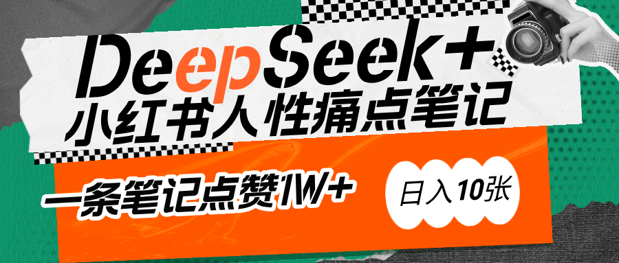 AI赋能小红书爆款秘籍：用DeepSeek轻松抓人性痛点，小白也能写出点赞破万的吸金笔记-项目网资源站