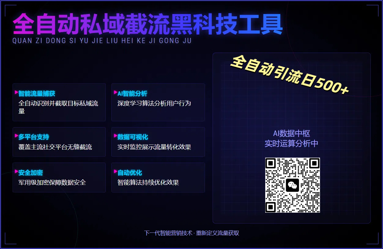 全自动私域截流黑科技工具——全自动引流日500+-项目网资源站