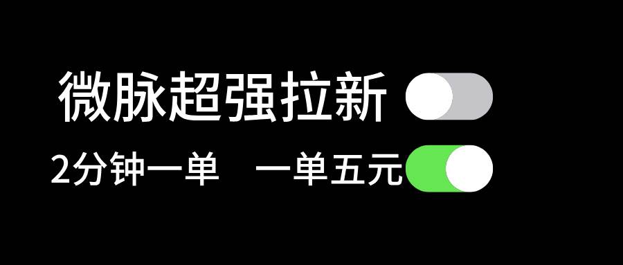 微脉超强拉新， 两分钟1单， 一单利润5块，适合小白-项目网资源站