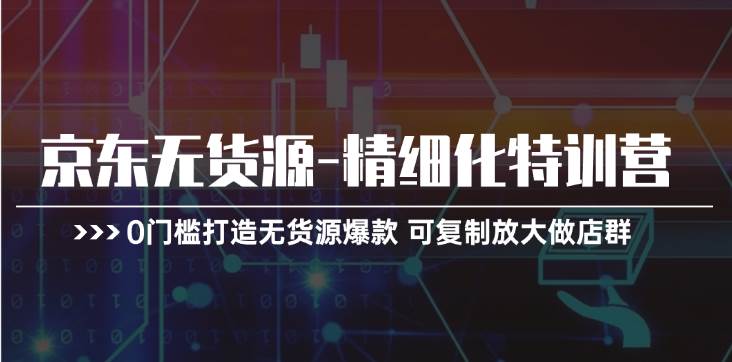 京东无货源-精细化特训营，0门槛打造无货源爆款 可复制放大做店群-项目网资源站