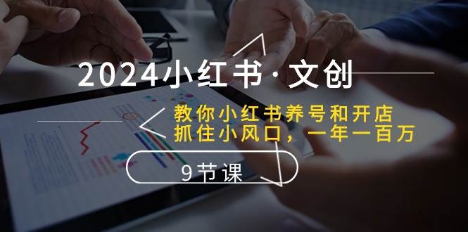 2024小红书·文创：教你小红书养号和开店、抓住小风口 一年一百万 (9节课)-项目网资源站