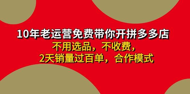 拼多多-合作开店日入4000+两天销量过百单，无学费、老运营教操作、小白…-项目网资源站