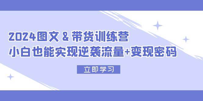 2024 图文+带货训练营，小白也能实现逆袭流量+变现密码-项目网资源站