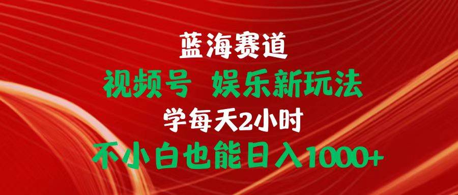 蓝海赛道视频号 娱乐新玩法每天2小时小白也能日入1000+-项目网资源站