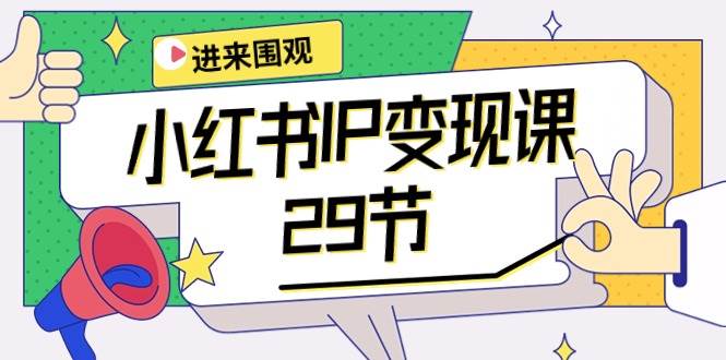 小红书IP变现课：开店/定位/IP变现/直播带货/爆款打造/涨价秘诀/等等/29节-项目网资源站