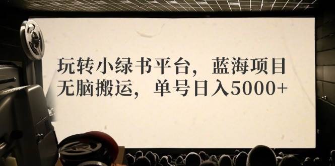 玩转小绿书平台，蓝海项目，无脑搬运，单号日入5000+-项目网资源站
