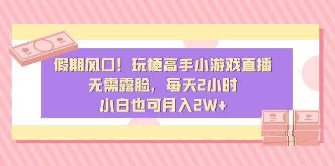 假期风口！玩梗高手小游戏直播，无需露脸，每天2小时，小白也可月入2W+-项目网资源站