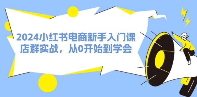 2024小红书电商新手入门课，店群实战，从0开始到学会（31节）-项目网资源站