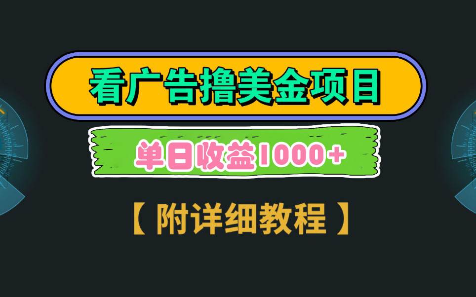 Google看广告撸美金，3分钟到账2.5美元 单次拉新5美金，多号操作，日入1千+-项目网资源站