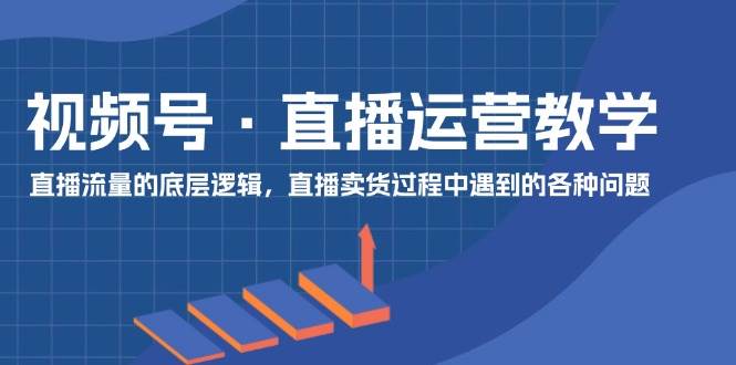 视频号 直播运营教学：直播流量的底层逻辑，直播卖货过程中遇到的各种问题-项目网资源站