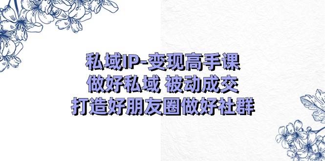 私域IP-变现高手课：做好私域 被动成交，打造好朋友圈做好社群（18节）-项目网资源站