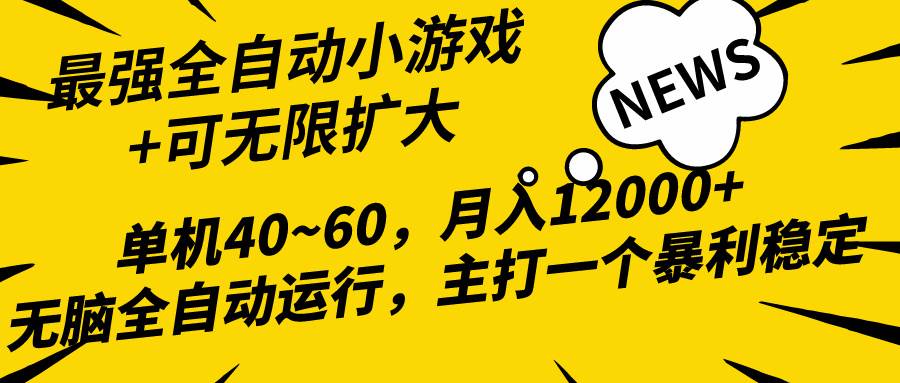 2024最新全网独家小游戏全自动，单机40~60,稳定躺赚，小白都能月入过万-项目网资源站