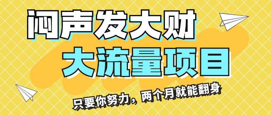 闷声发大财，大流量项目，月收益过3万，只要你努力，两个月就能翻身-项目网资源站