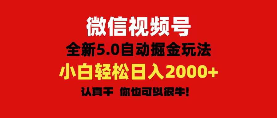 微信视频号变现，5.0全新自动掘金玩法，日入利润2000+有手就行-项目网资源站