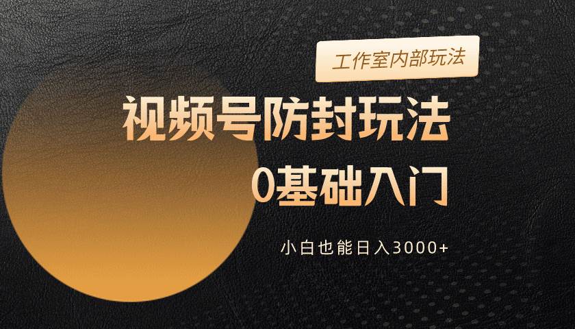 2024视频号升级防封玩法，零基础入门，小白也能日入3000+-项目网资源站