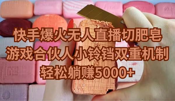 快手爆火无人直播切肥皂，游戏合伙人小铃铛双重机制，轻松躺赚5000+-项目网资源站