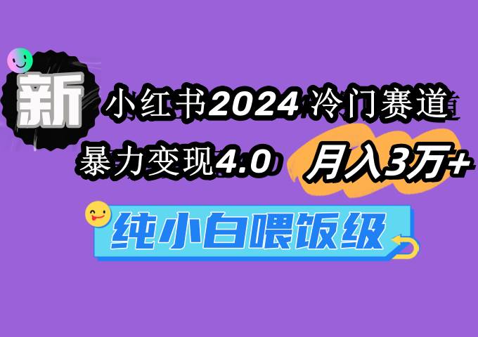 小红书2024冷门赛道 月入3万+ 暴力变现4.0 纯小白喂饭级-项目网资源站