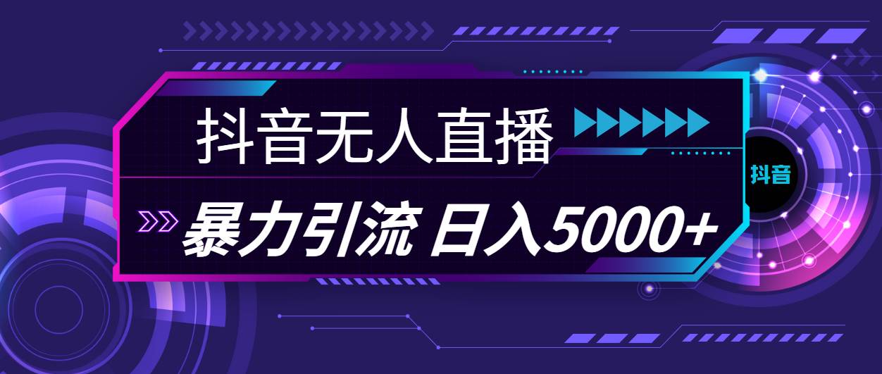 抖音无人直播，暴利引流，日入5000+-项目网资源站
