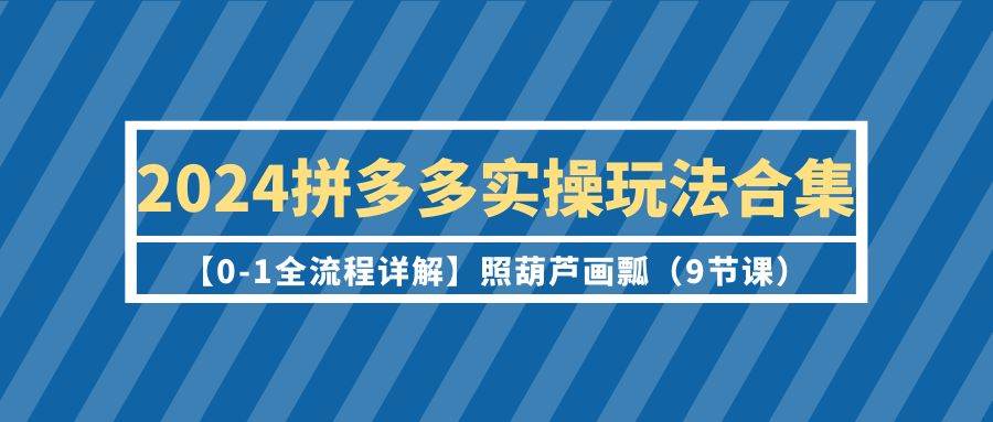 2024拼多多实操玩法合集【0-1全流程详解】照葫芦画瓢（9节课）-项目网资源站