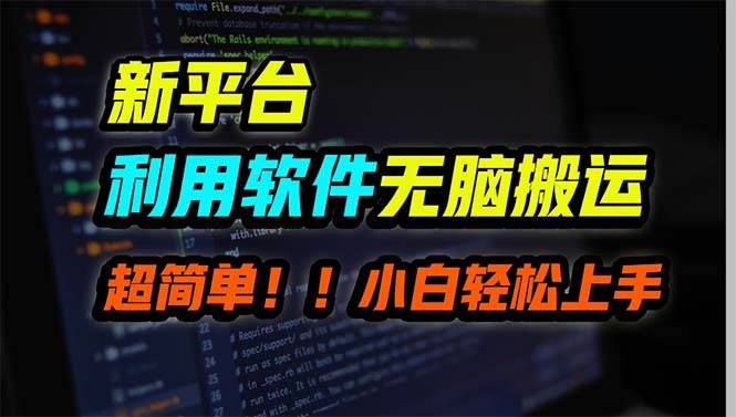 新平台用软件无脑搬运，月赚10000+，小白也能轻松上手-项目网资源站